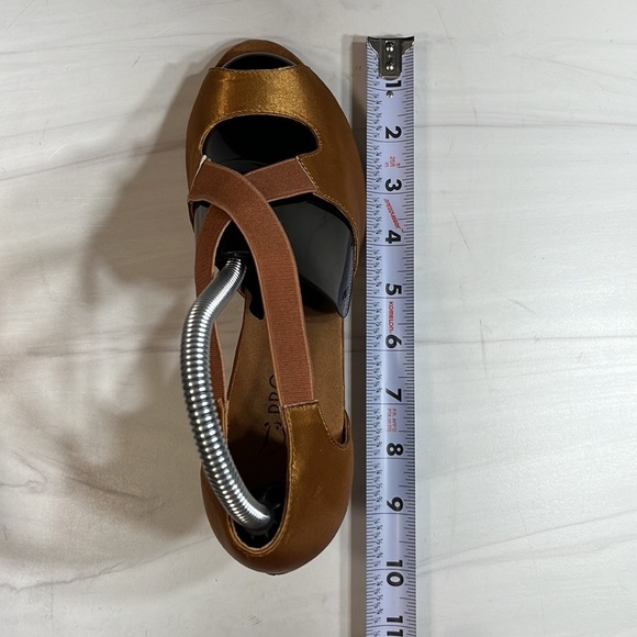 Pro Dancer Peep Toe Heel Brown sz 8.5 - Picture 7 of 8